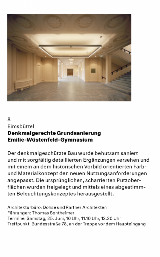 Tag der Architektur - Denkmalgerechte Grundsanierung Emilie-Wüstenfeld-Gymnasium